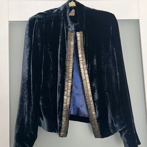SW3 Navy Blue velvet blazer jacket